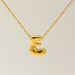 Gold color / 1 Piece Simple Series Daily Letter E Titanium Steel  Gold Color Unisex Pendant Necklaces Picture5